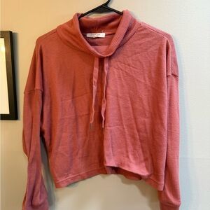 Cozy Pink Cowl Neck Sweater